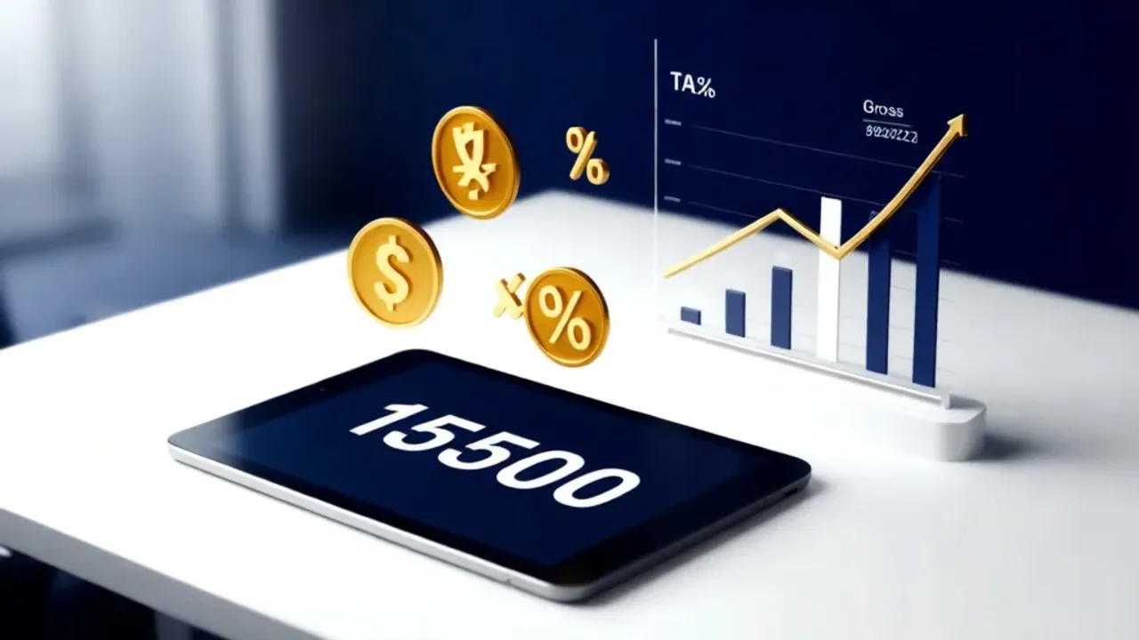 15500 brutto ile to netto? Sprawdź aktualne wyliczenia na 2026 rok Profesjonalna wizualizacja finansowa przedstawiająca kalkulację 15500 brutto ile to netto w oparciu o różne formy zatrudnienia i składki podatkowe.