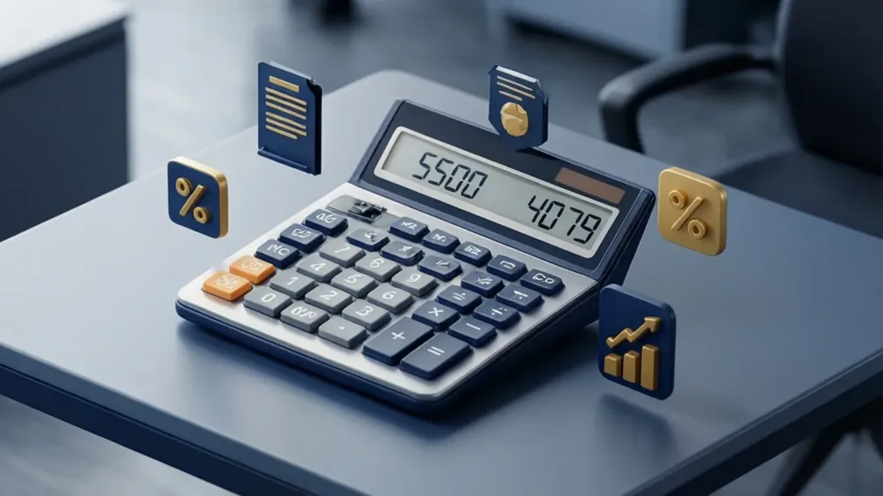 5500 brutto ile to netto? Sprawdź aktualne wyliczenia na 2026 rok Kalkulator na biurku ilustrujący zagadnienie 5500 brutto ile to netto w kontekście wynagrodzeń.