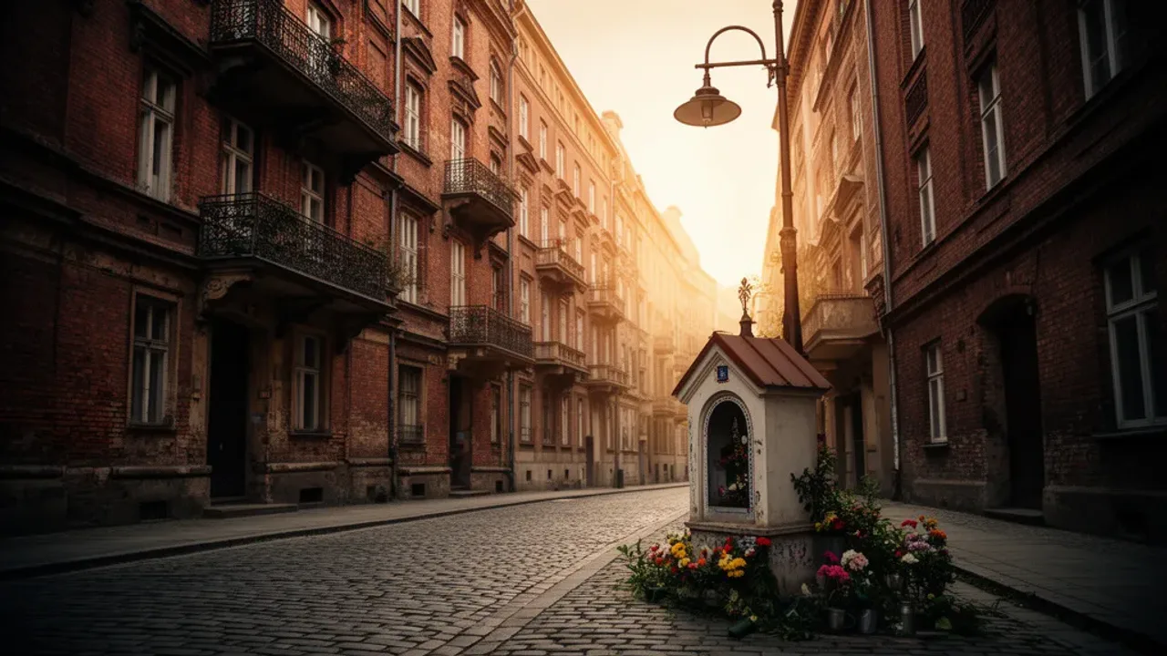 Barrio de praga varsovia: el distrito de la capital y más de 7 sitios Widok zabytkowej ulicy z ceglanymi kamienicami w barrio de praga varsovia.