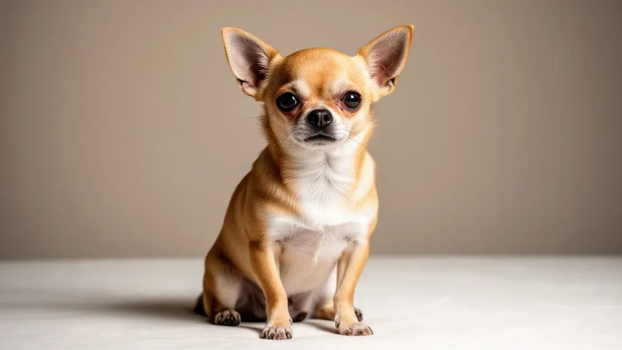 Cziłałą: pies chihuahua - rasa chihuahua, czyli Twój idealny mały pies Zdrowy i czujny pies rasy cziłałą o wyrazistym spojrzeniu prezentujący się w profesjonalnym oświetleniu.